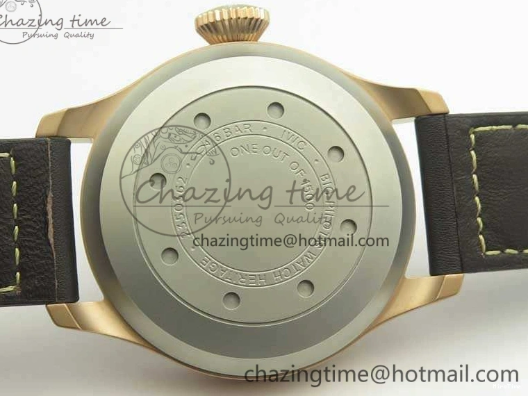 MIROTIME 0503 Big Pilot IW510301 Satin-Polished RG YLF Best Edition Black Dial On Leather Strap A Flexible 7222
